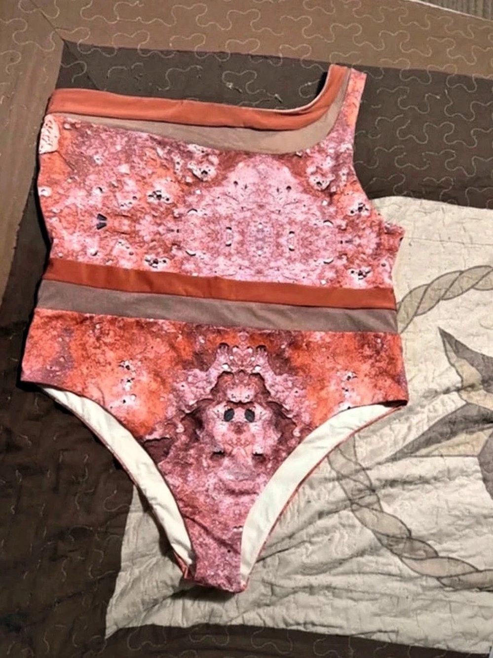 Nomads Swimwear Bay Top II / One Piece Swimsuit Pink & Orange 1x?